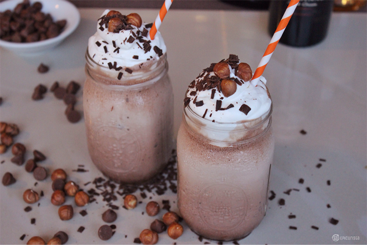 Boozy Hazelnut Frozen Hot Chocolate Featured Image